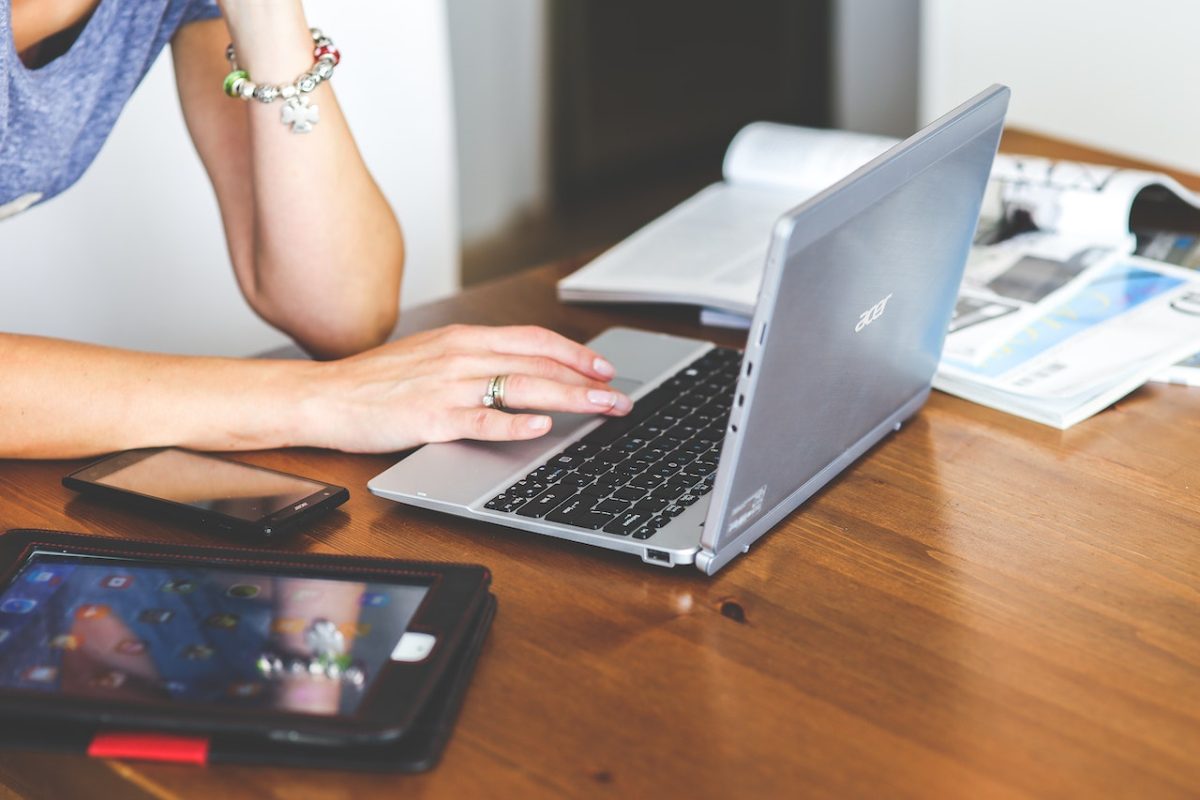 Photo by Kaboompics .com: https://www.pexels.com/photo/close-up-of-woman-typing-on-keyboard-of-laptop-6352/