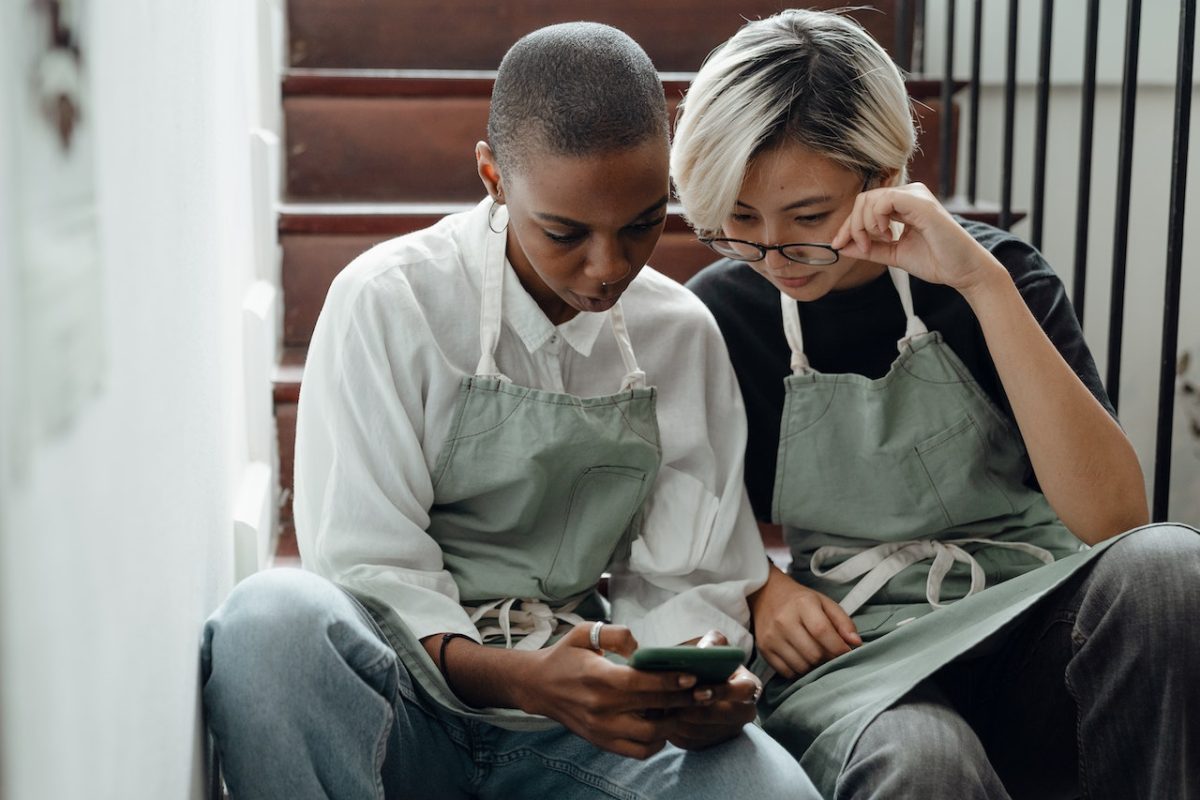 Photo by Ketut Subiyanto: https://www.pexels.com/photo/concentrated-young-diverse-girlfriends-watching-video-on-smartphone-4350199/